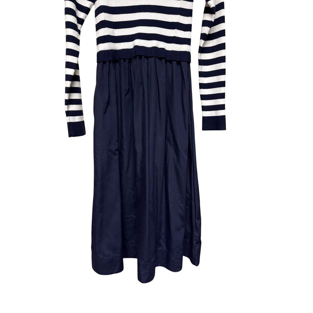 Mila Mae Women's Dress Long Sleeve Midi Navy Blue Sweater Full Skirt Medium NWOT - Picture 4 of 12